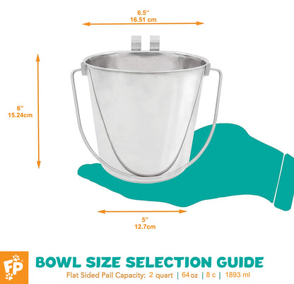Flat Sided Pail with Dual Hooks