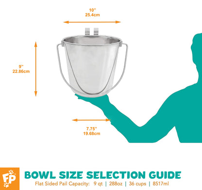 Flat Sided Pail with Dual Hooks
