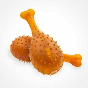 Fuzzy Puppy Pet Products: Wall Chicken Leg. Dog Chew Toy.