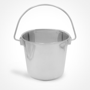Fuzzy Puppy Pet Products: The Laas - Heavy Duty Stainless-Steel Bucket/Dog Bowl for Food and Water.